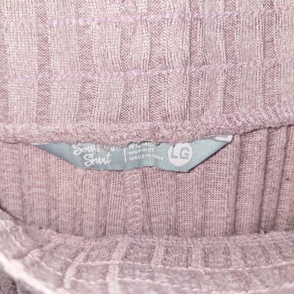 Southern Shirt High-Rise‎ Pants Pink Ribbed Lounge Size Large Tall Loungewear - Picture 6 of 6